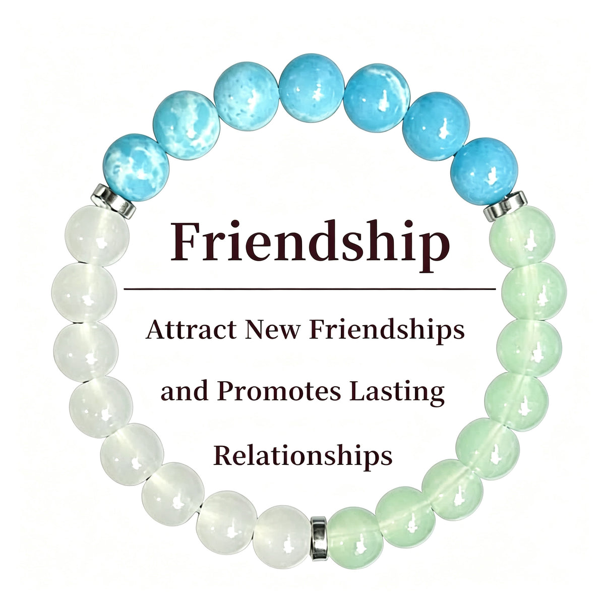 XDU Handmade 8‑mm Artificial Crystal Beaded Bracelet Unisex Bohemian Stackable Decorative Wrist Jewelry