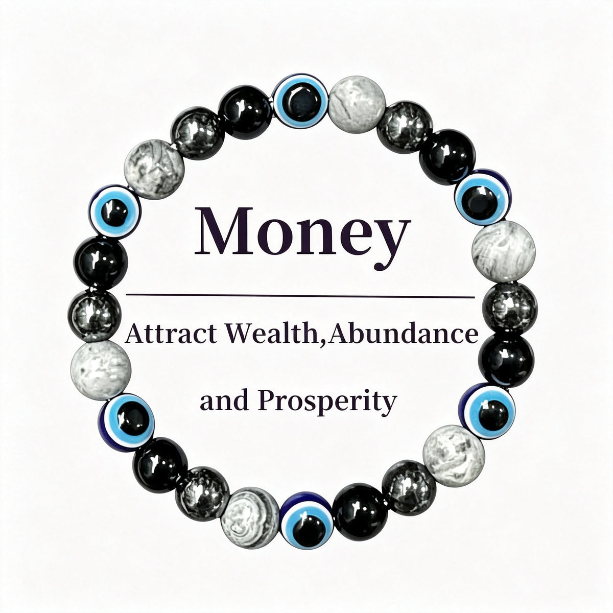 XDU Handmade 8‑mm Artificial Crystal Beaded Bracelet Unisex Bohemian Stackable Decorative Wrist Jewelry
