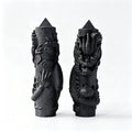 RYS Natural Russian Shungite Dragon Pillar Ornament | Hand-Carved Crystal Sculpture (Eastern/Western Dragon, 2 Sizes)