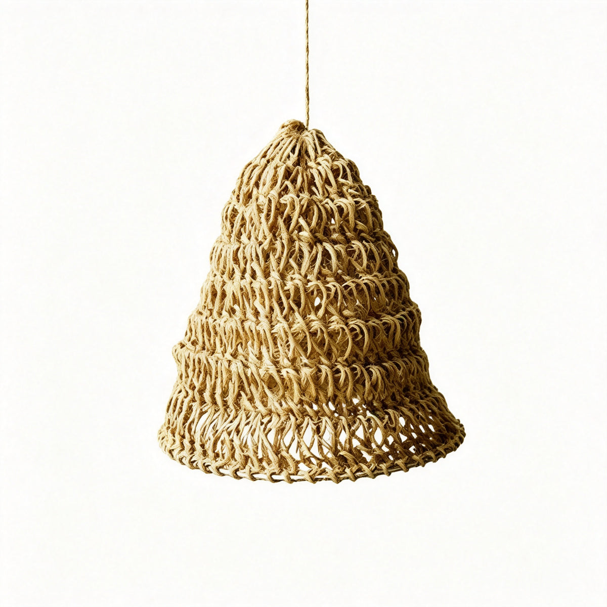 JXG Hand Woven Linen Style Pendant Lampshade Boho Handmade Ceiling Lamp Shade for Home Cafe Decor