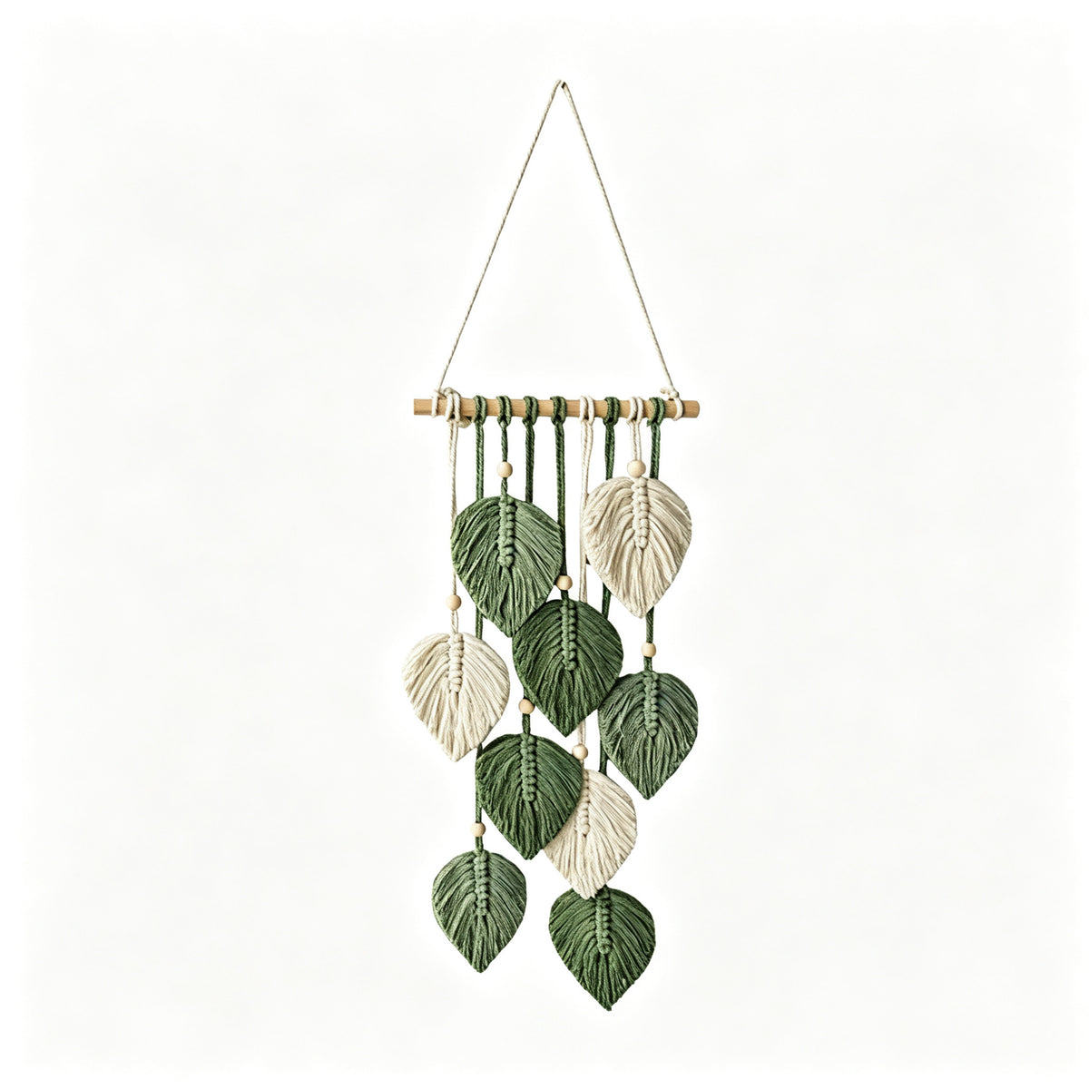 JXG Handwoven Macrame Leaf Wall Hanging Boho Cotton Rope Wall Tapestry for Bedroom Living Room Balcony Home Decor