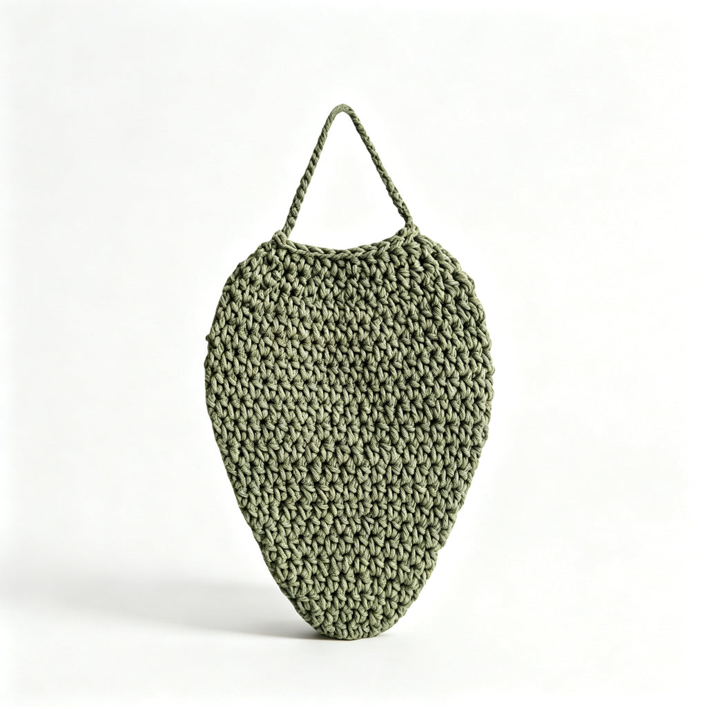 JXG Handwoven Cotton Strawberry Shape Wall Hanging Storage Bag Kitchen Fruit Vegetable Organizer Ins Home Decor