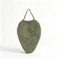 JXG Handwoven Cotton Strawberry Shape Wall Hanging Storage Bag Kitchen Fruit Vegetable Organizer Ins Home Decor