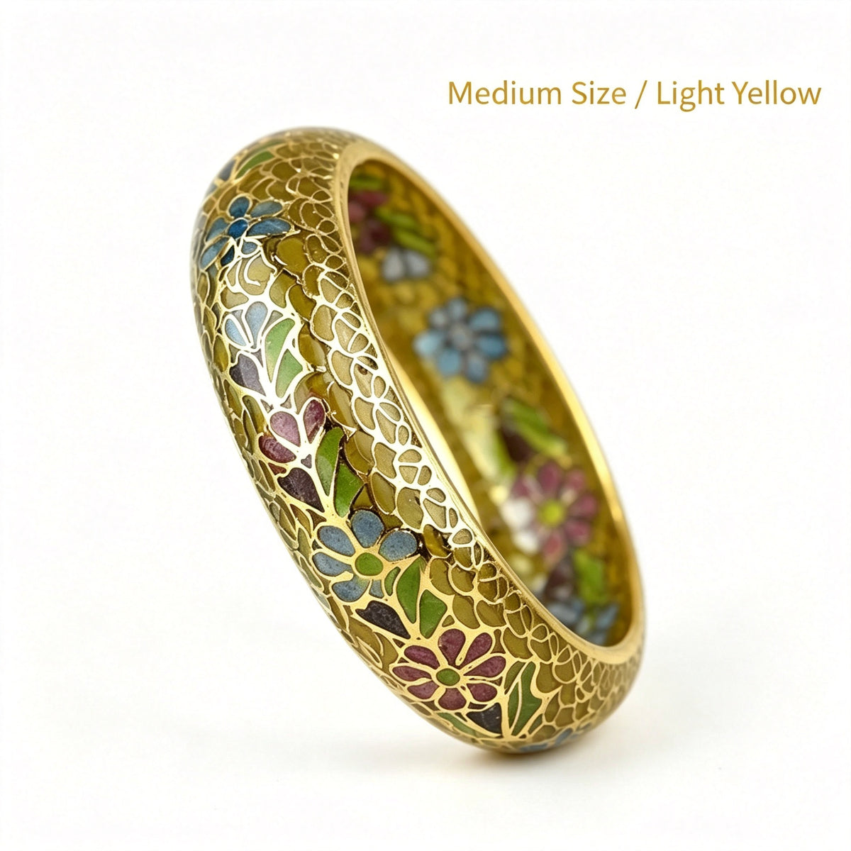 JCJ Vintage Beijing Hollow Cloisonne Bangle, Intricate Handmade Filigree Enamel Collectible Bracelet for Premium Gifting