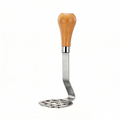 HGD 304 Stainless Steel Kitchen Tool with Beech Wood Handle | Mini Potato Masher & Fruit Fork Butter Knife Set