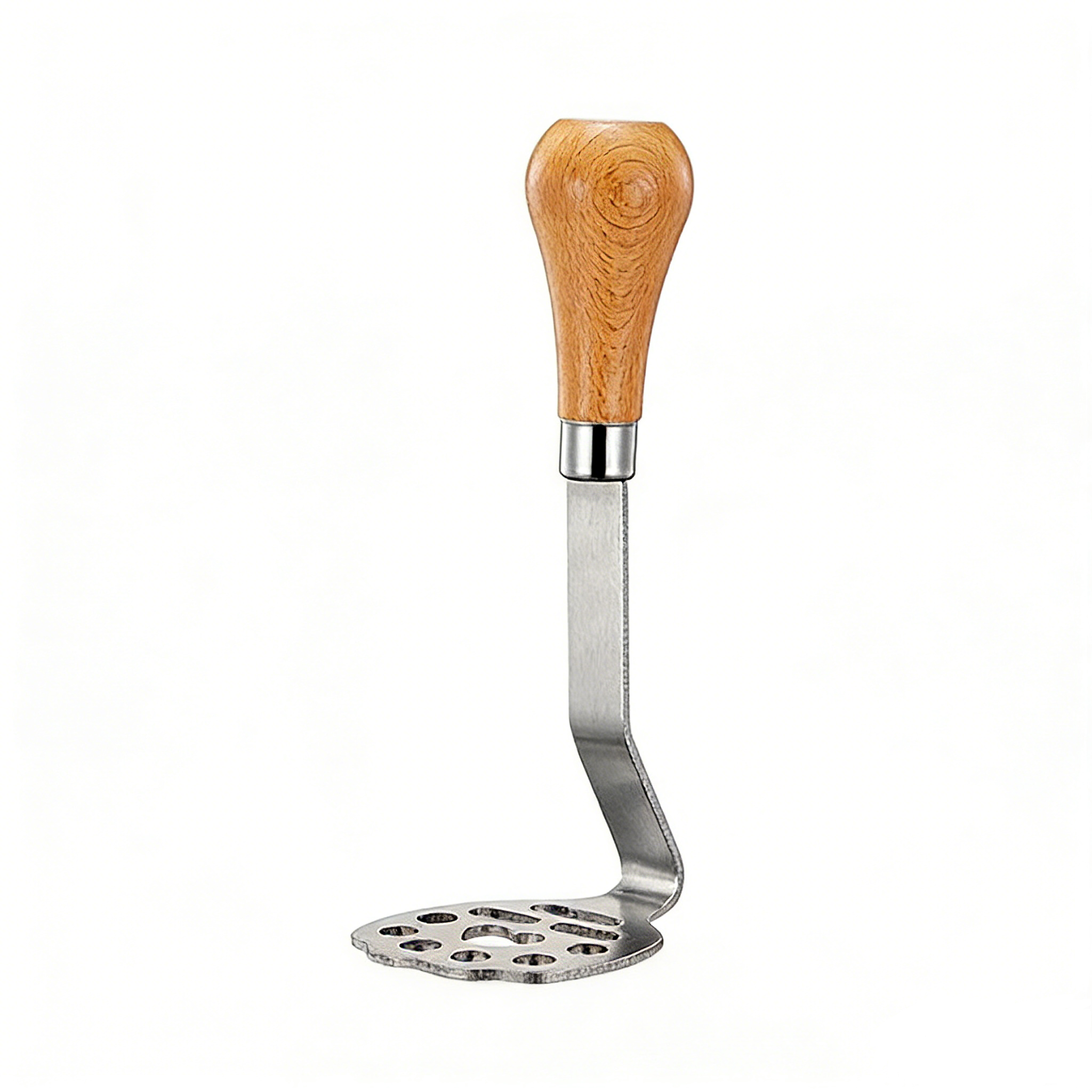 HGD 304 Stainless Steel Kitchen Tool with Beech Wood Handle | Mini Potato Masher & Fruit Fork Butter Knife Set