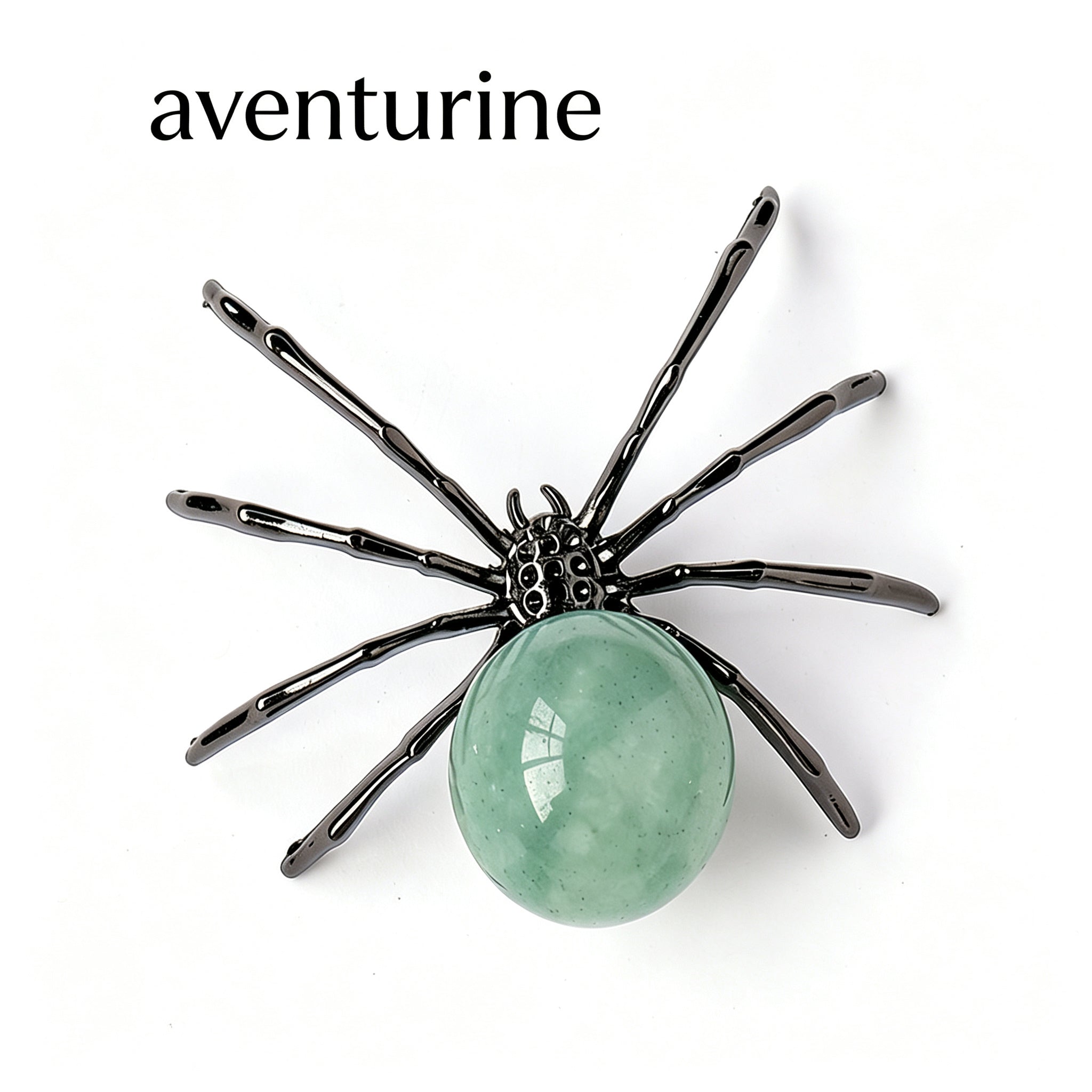 RYS Natural Crystal Ball Alloy Spider Figurine