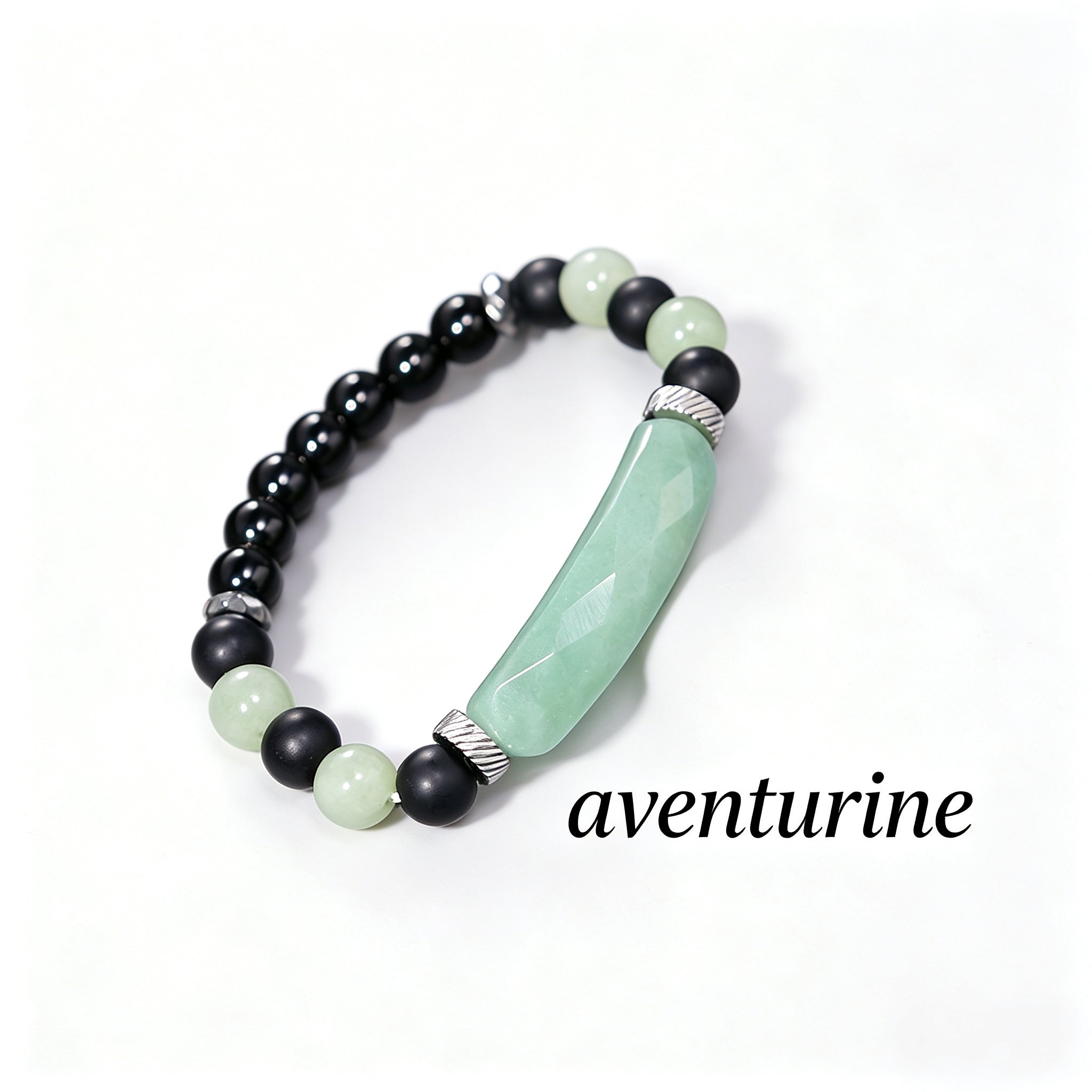 RYS Natural Crystal Beaded Bracelet - Handmade Agate & Tiger Eye Wristband