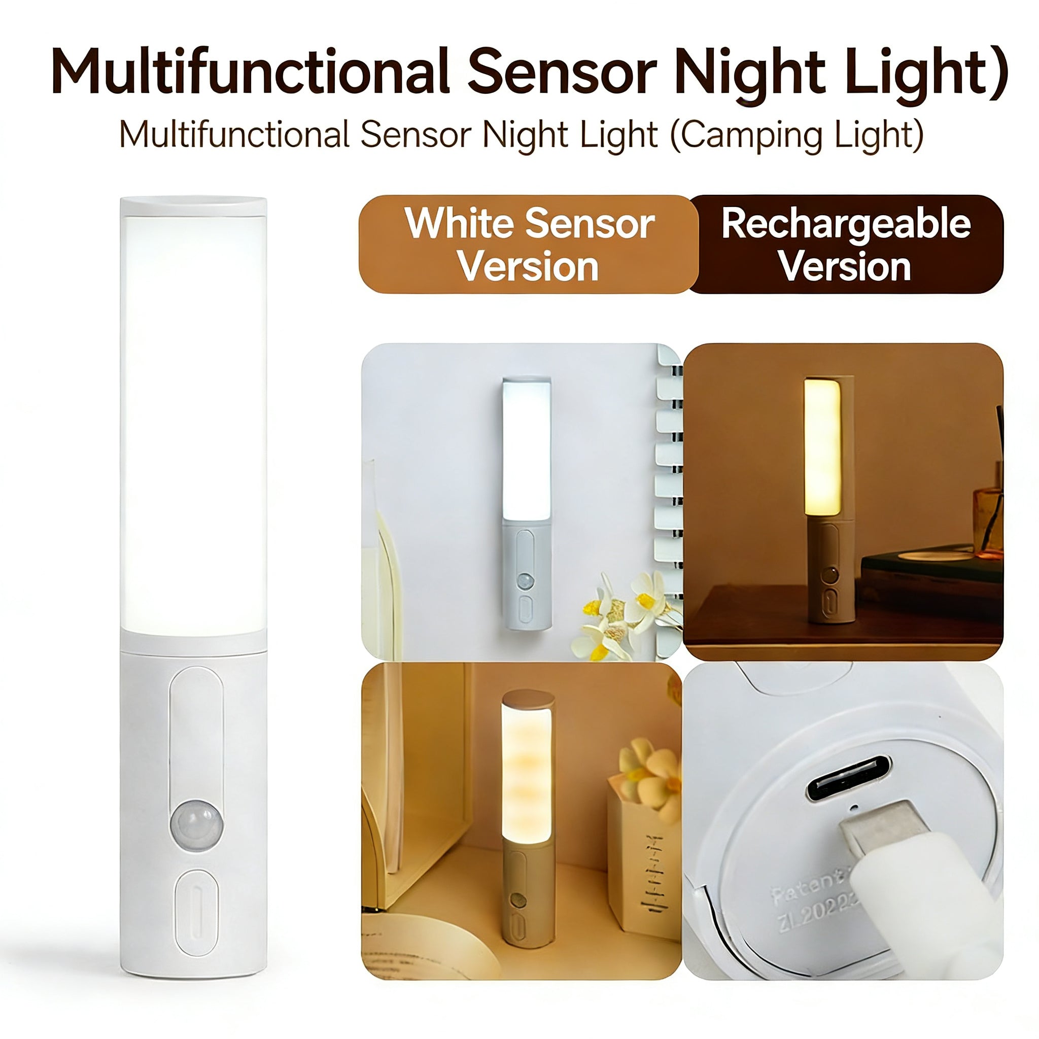 EST Motion Sensor LED Night Light | Rechargeable & Battery Powered