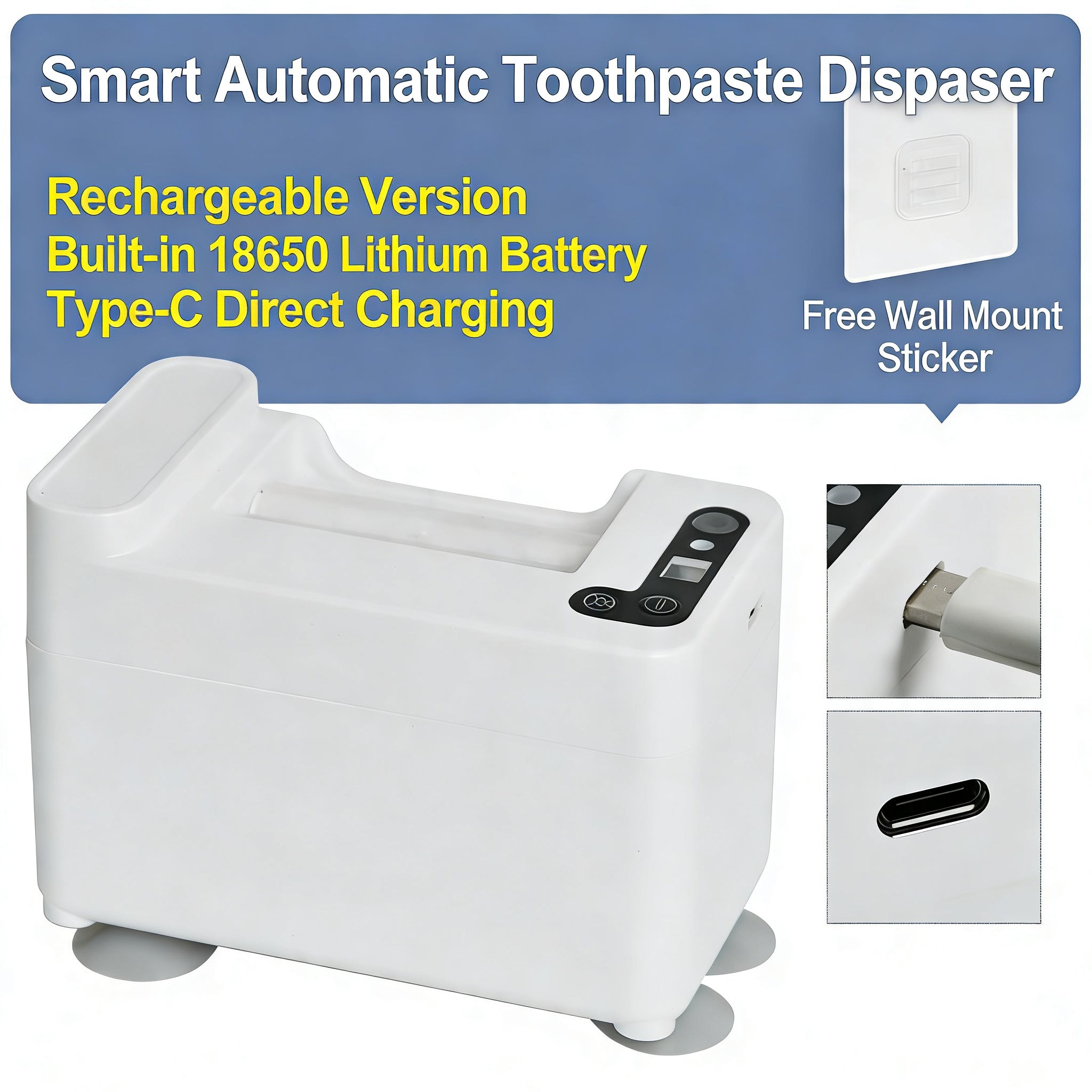 EST Automatic Sensor Toothpaste Dispenser, Rechargeable/Battery Operated Electric Squeezer for Bathroom