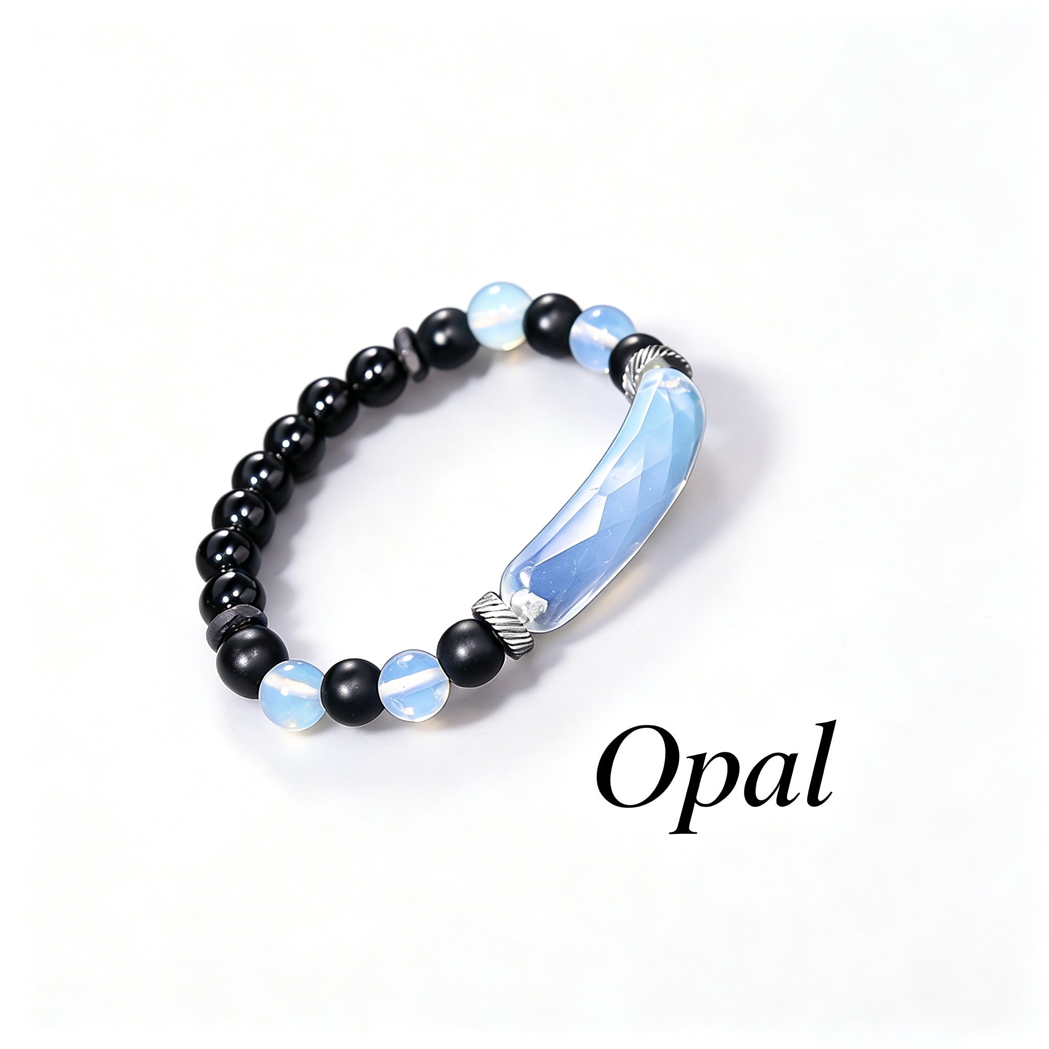 RYS Natural Crystal Beaded Bracelet - Handmade Agate & Tiger Eye Wristband