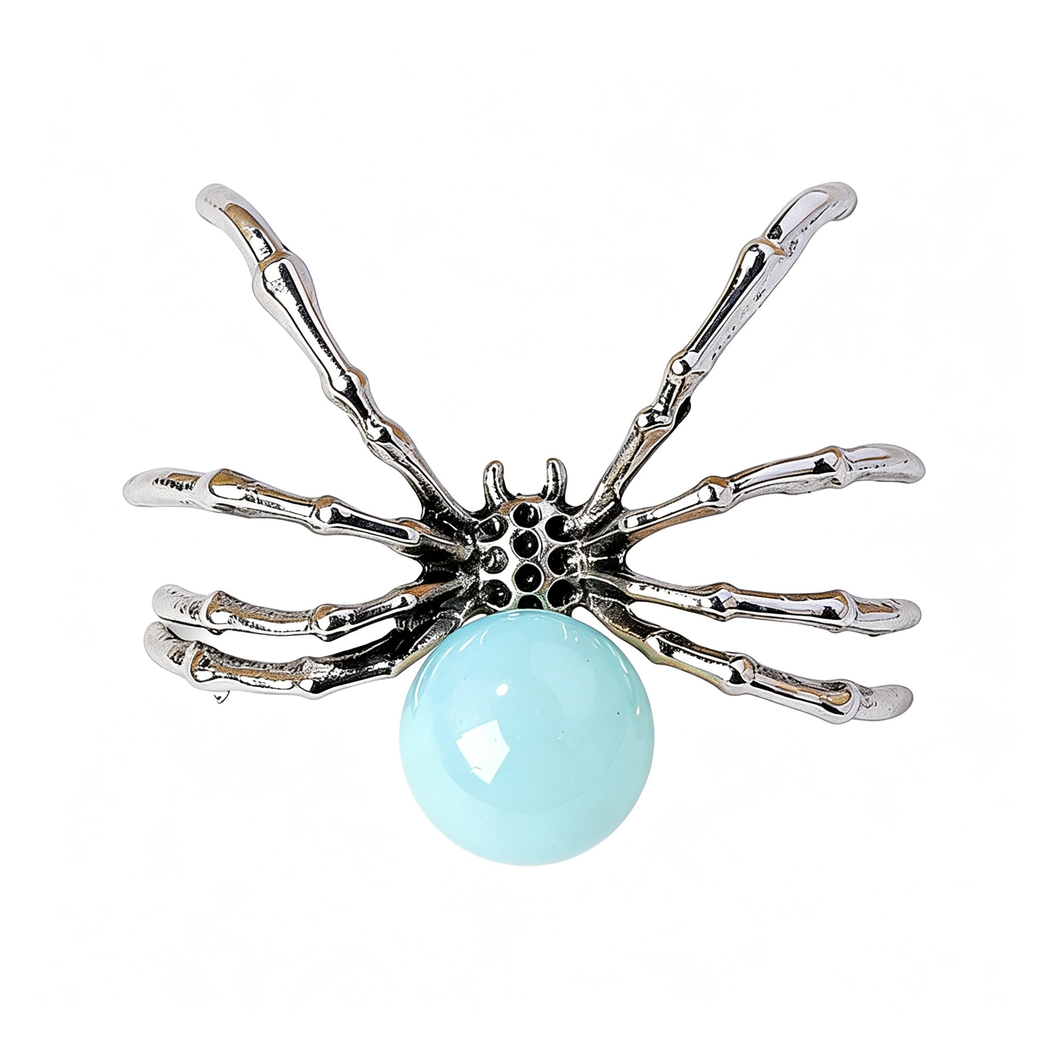RYS Natural Crystal Ball Alloy Spider Figurine