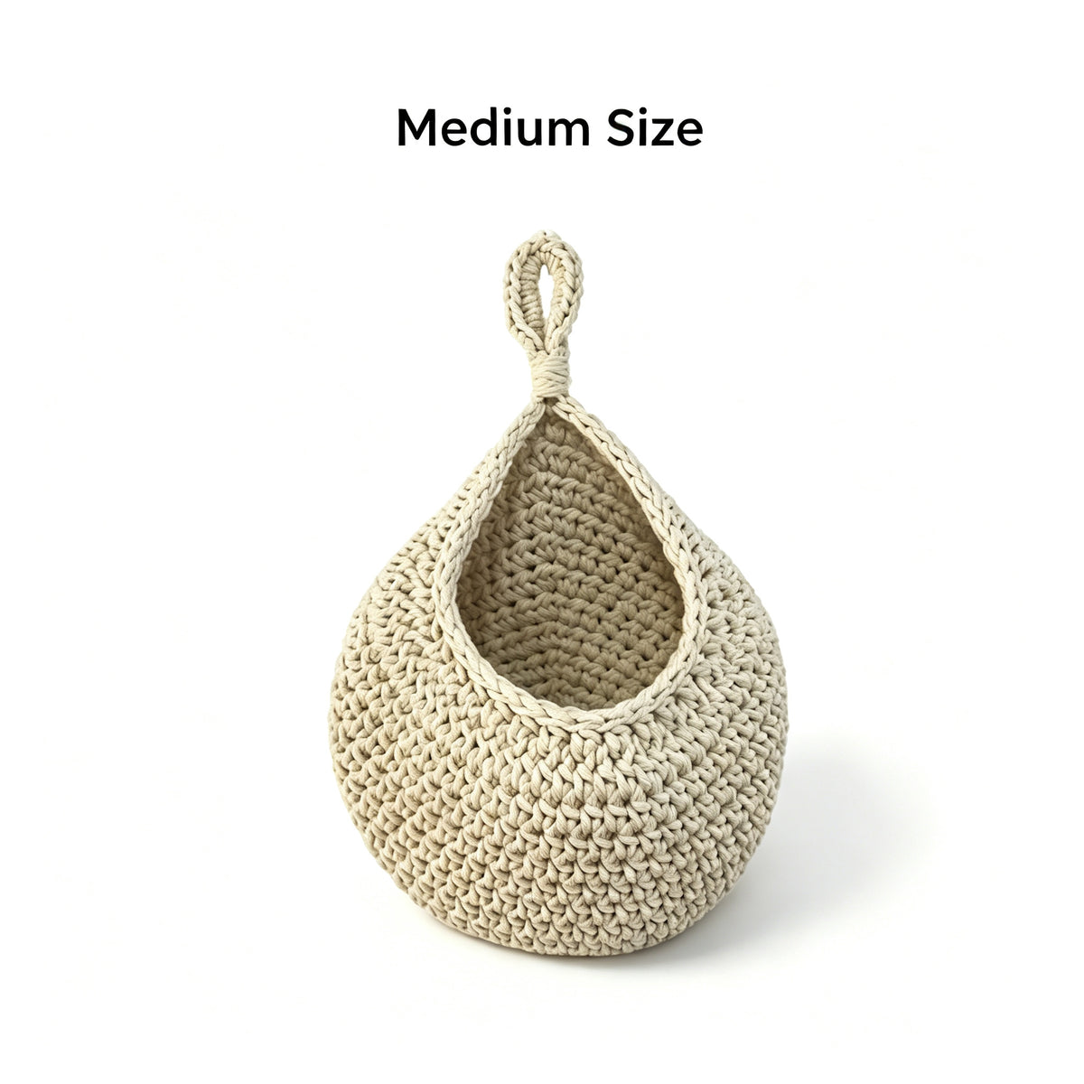 JXG Handwoven Hanging Storage Basket Teardrop Nest Fruit Vegetable Organizer Ins Style Cotton Wall Hanging Net Bag