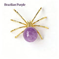 RYS Natural Crystal Ball Alloy Spider Figurine
