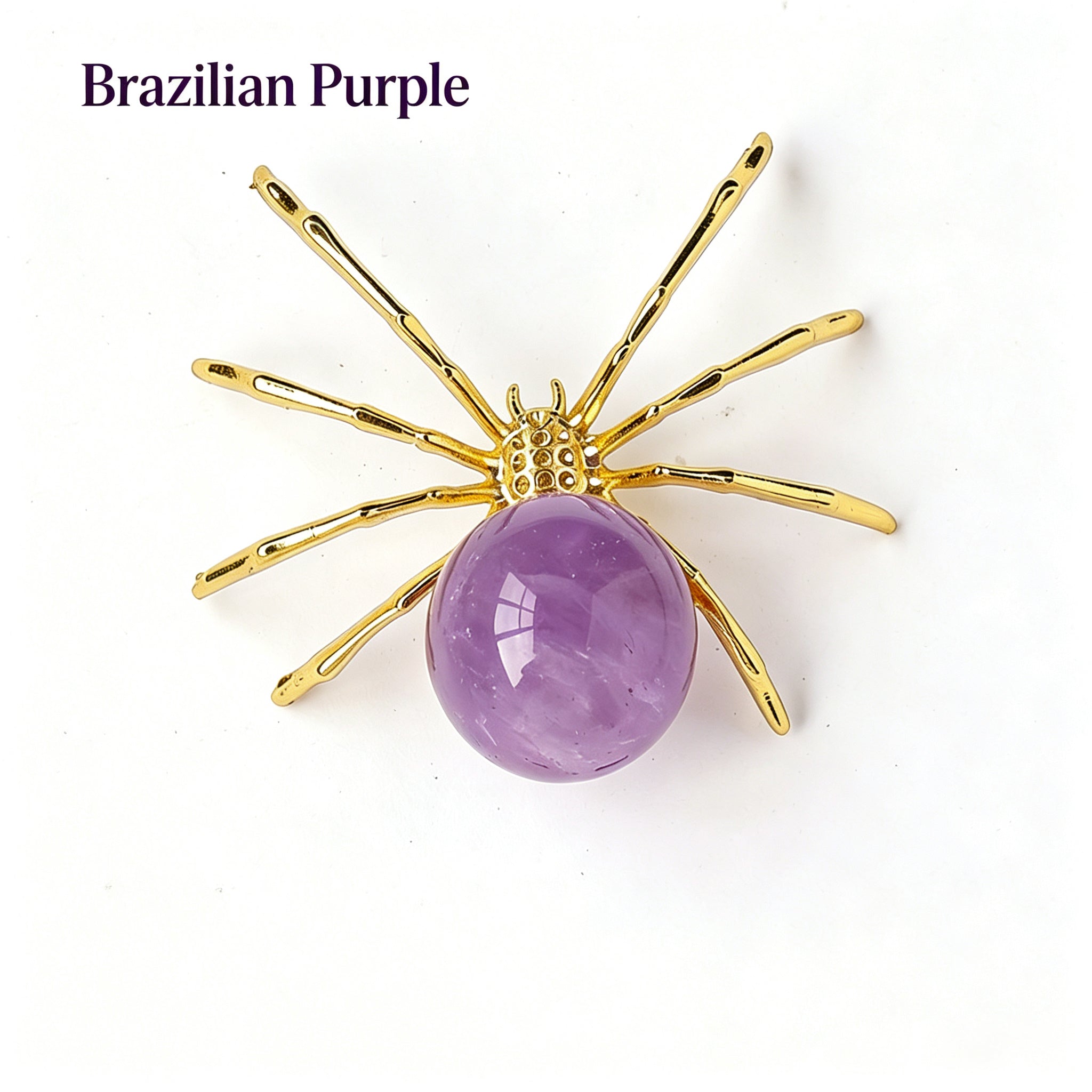 RYS Natural Crystal Ball Alloy Spider Figurine