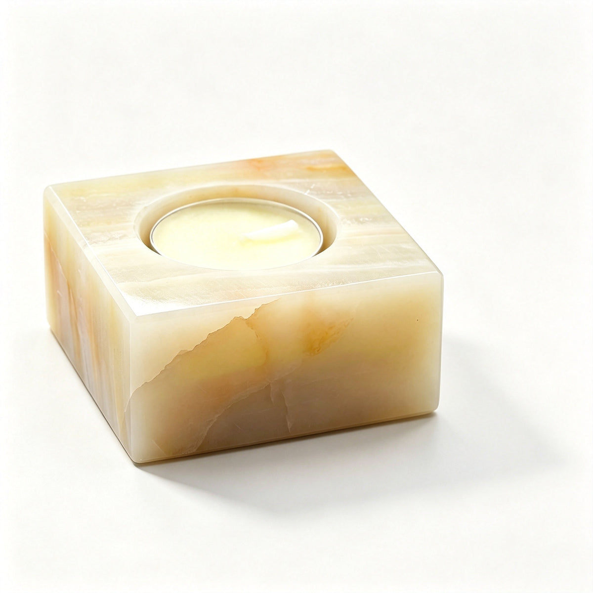 RYS Natural Afghanistan Jade Candle Holder, Elephant Square Heart Shape, Aromatherapy Wax Base, Raw Stone Decor for Home Decor