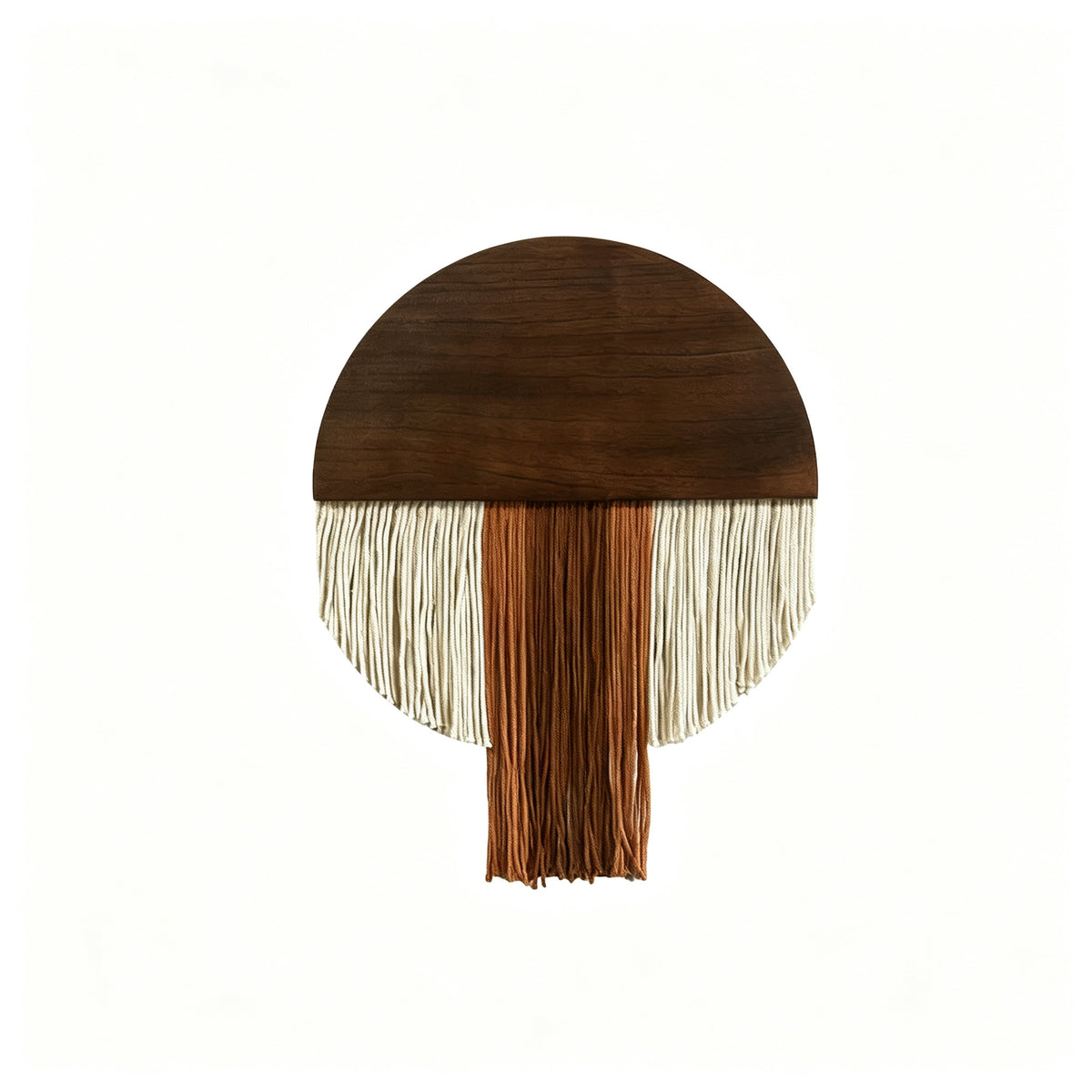 JXG Handwoven Macrame Semi Circle Wood Wall Hanging Boho Cotton Tassel Tapestry