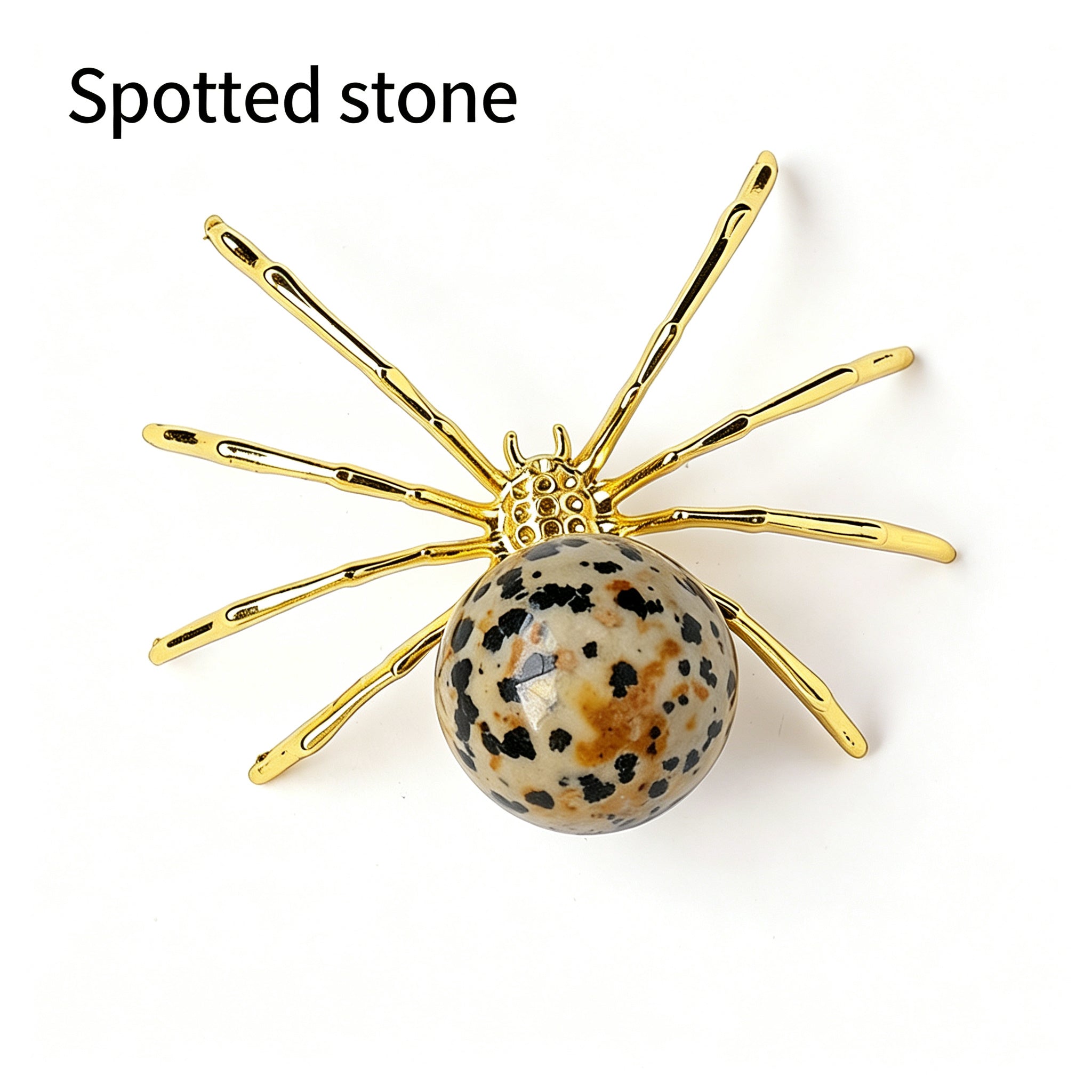 RYS Natural Crystal Ball Alloy Spider Figurine