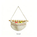 JXG Hand Woven Cotton Wall Hanging Fruit Net Bag Removable Wall Mount Vegetable Storage Basket For Kitchen Home Decor