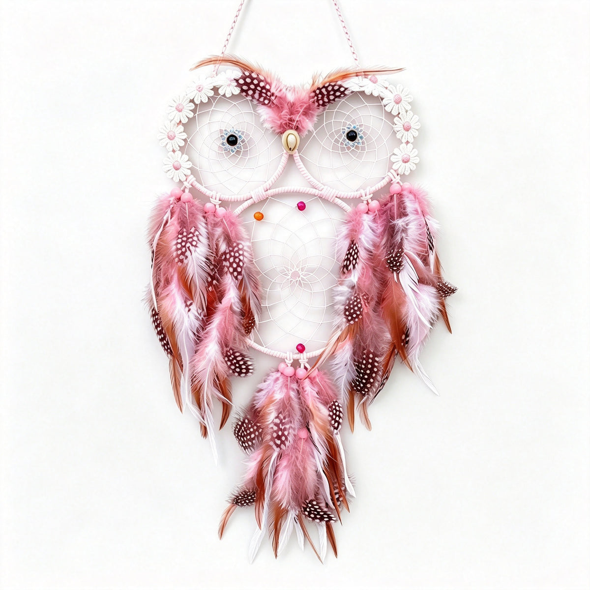MGY Owl Wisdom Bird Dreamcatcher, Hand‑Woven European Style Home Wall Hanging Decor