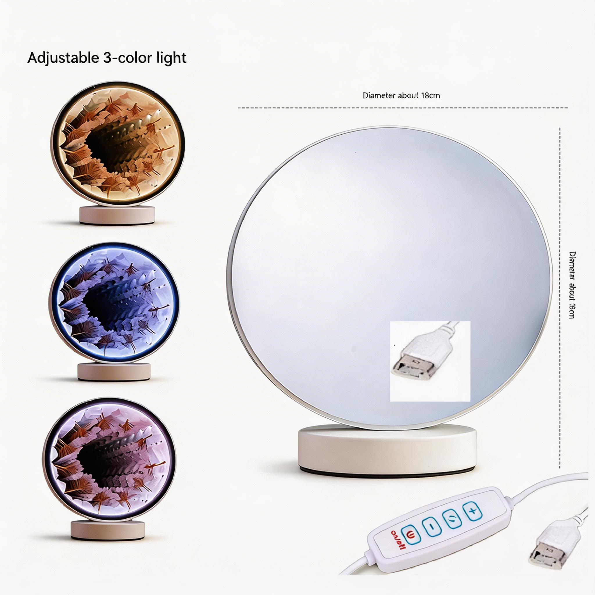 RYS Crystal Abyss Mirror Night Light | 2-in-1 Makeup Mirror & Ambient Lamp