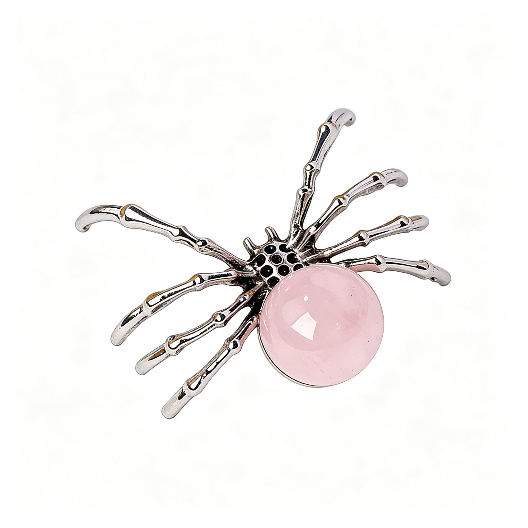 RYS Natural Crystal Ball Alloy Spider Figurine