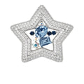 QZY Luxury Star Brooch Rhinestone Crystal Pin Elegant Coat Accessory