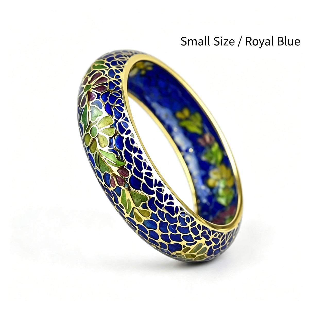 JCJ Vintage Beijing Hollow Cloisonne Bangle, Intricate Handmade Filigree Enamel Collectible Bracelet for Premium Gifting