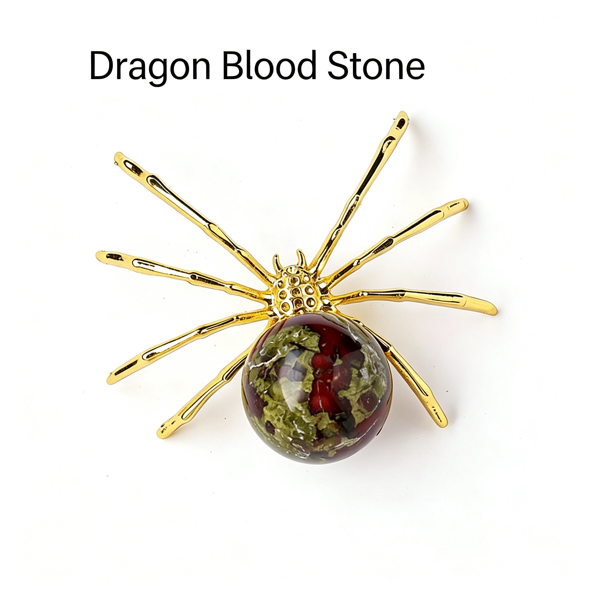 RYS Natural Crystal Ball Alloy Spider Figurine