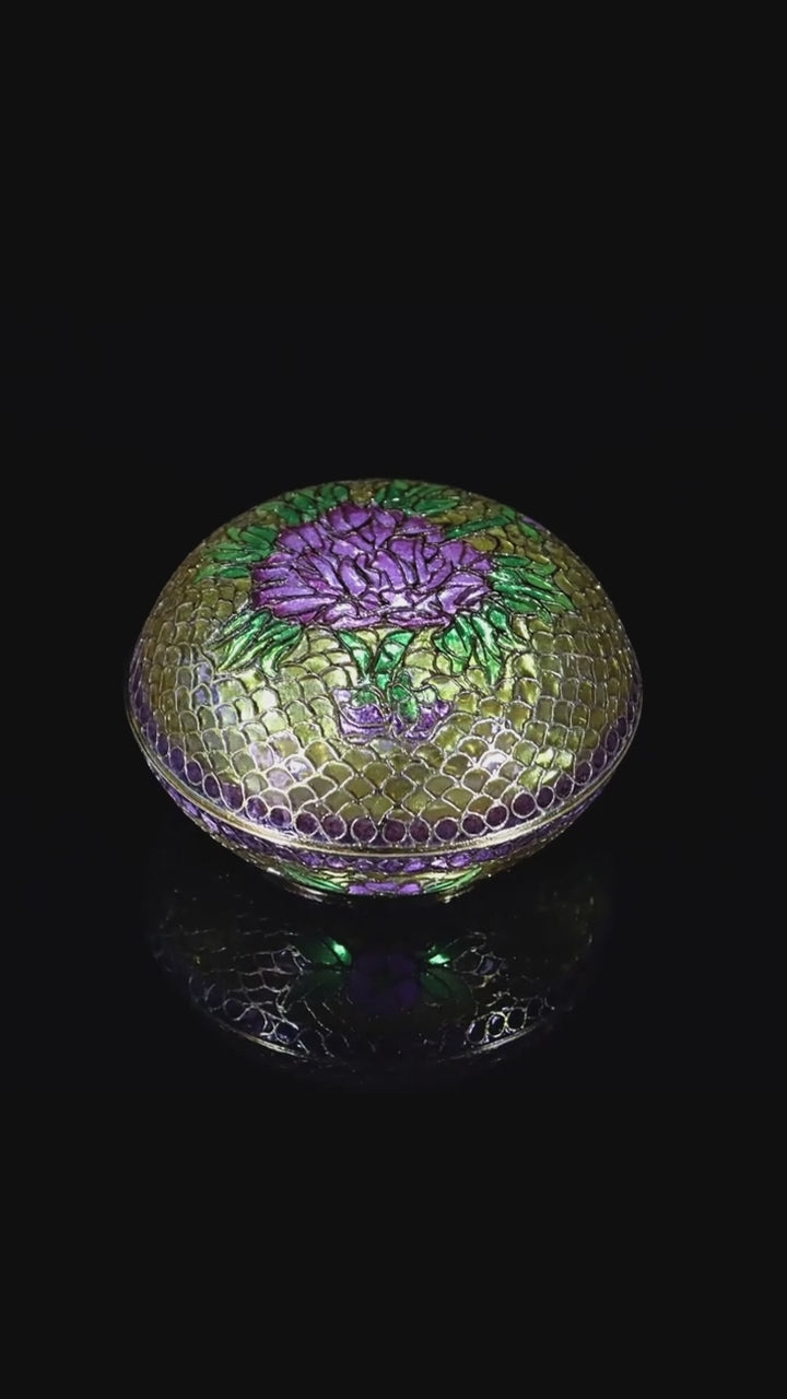JCJ Traditional Chinese Transparent‑Blue Cloisonne Trinket Box, Hand‑made Body‑removed Enamel Jewelry Casket, Collectible Art Gift